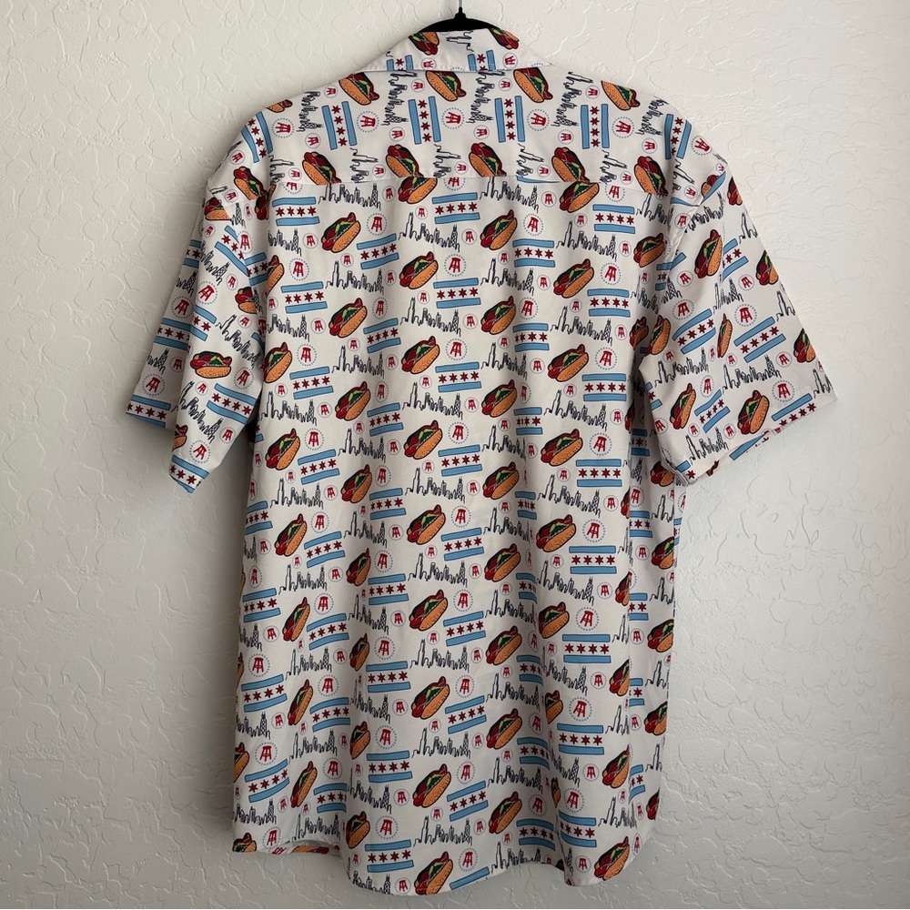 Tropical Bros x Barstool Men's Chicago Hot Dog Hawaiian Short Sleeve Shirt Large - Picture 2 of 8